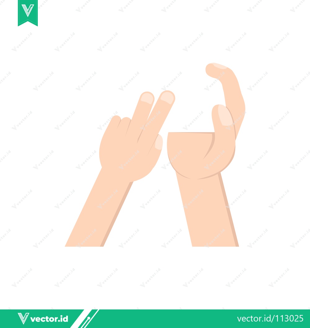 Premium Vector of Two hands demonstrating a small gap between fingers