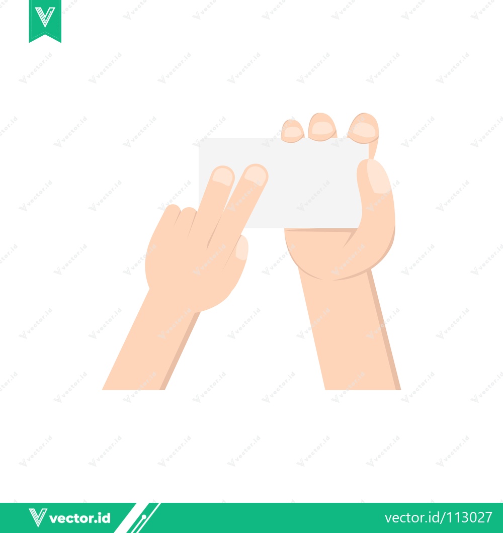 Premium Vector dari Hand holding a blank business card for presentation