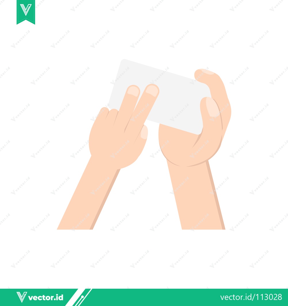 Premium Vector of Hands holding a blank white card for text or design