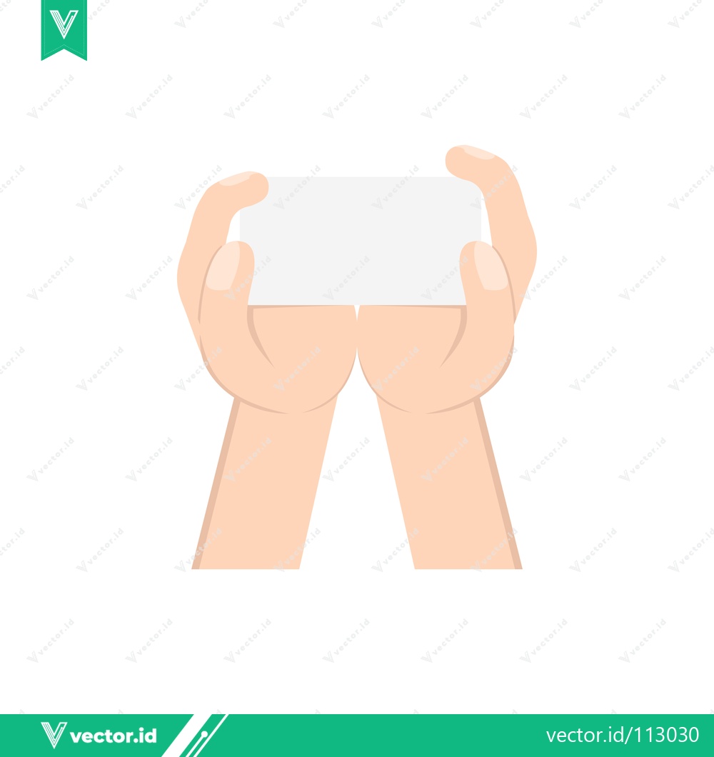 Premium Vector dari Hands Holding Blank White Card