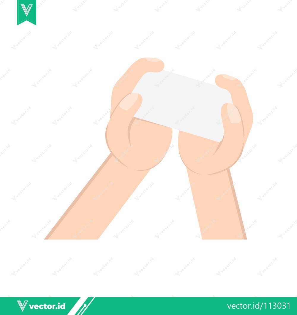 Premium Vector dari Hands Holding Blank White Card