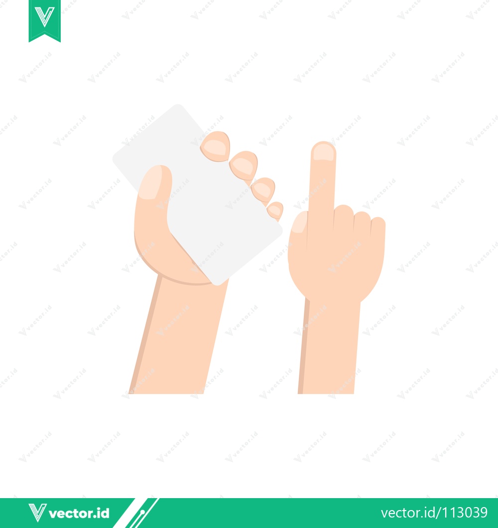 Premium Vector of Hand Holding Blank Card and Pointing Finger