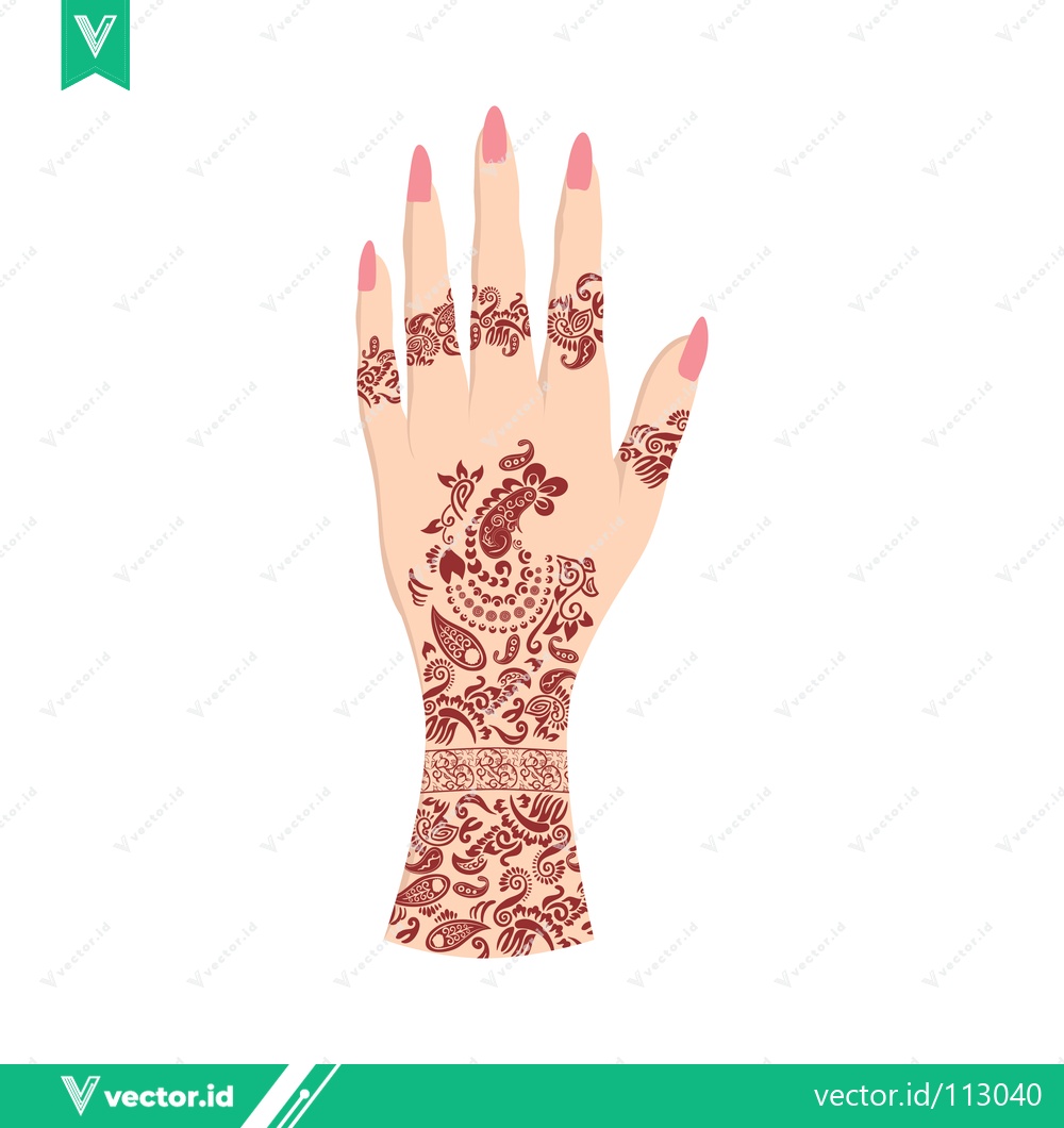 Premium Vector dari Intricate Henna Tattoo Design on a Womans Hand
