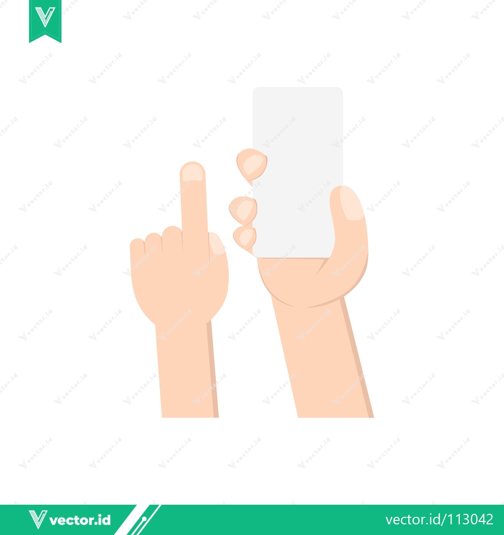 Premium Vector dari Hand Holding Blank Card and Pointing Finger