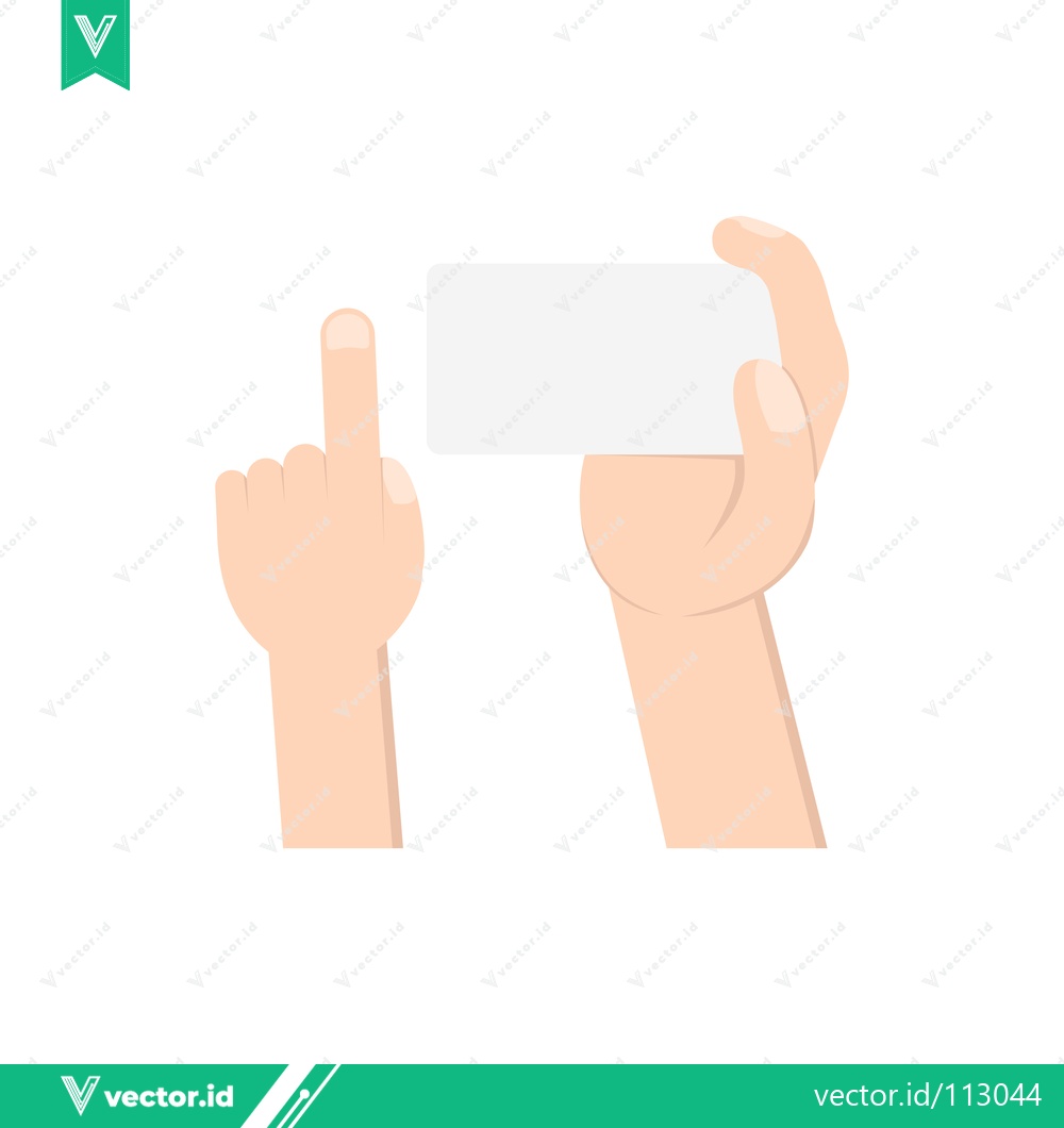 Premium Vector dari Hand Holding Blank Business Card for Presentation