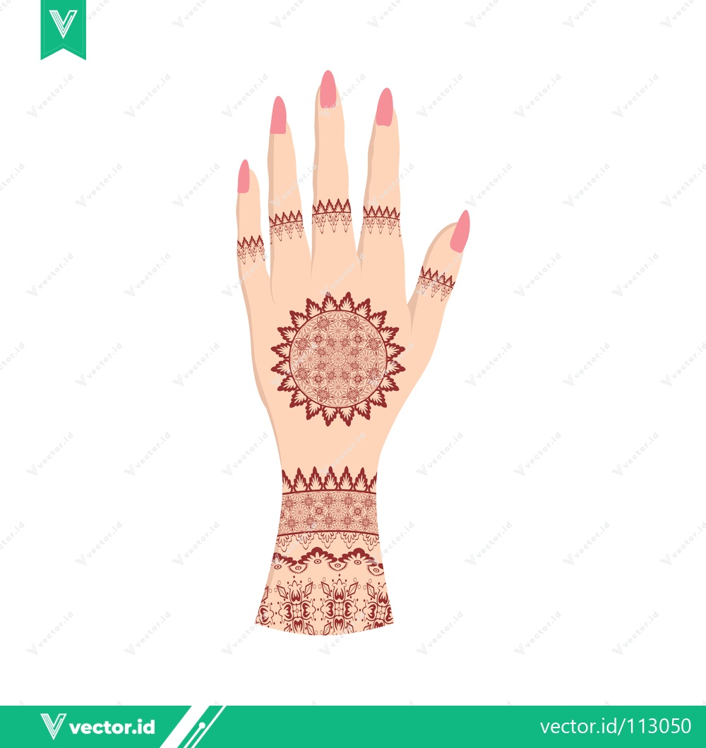 Premium Vector dari Beautiful Henna Tattoo Design on Womans Hand