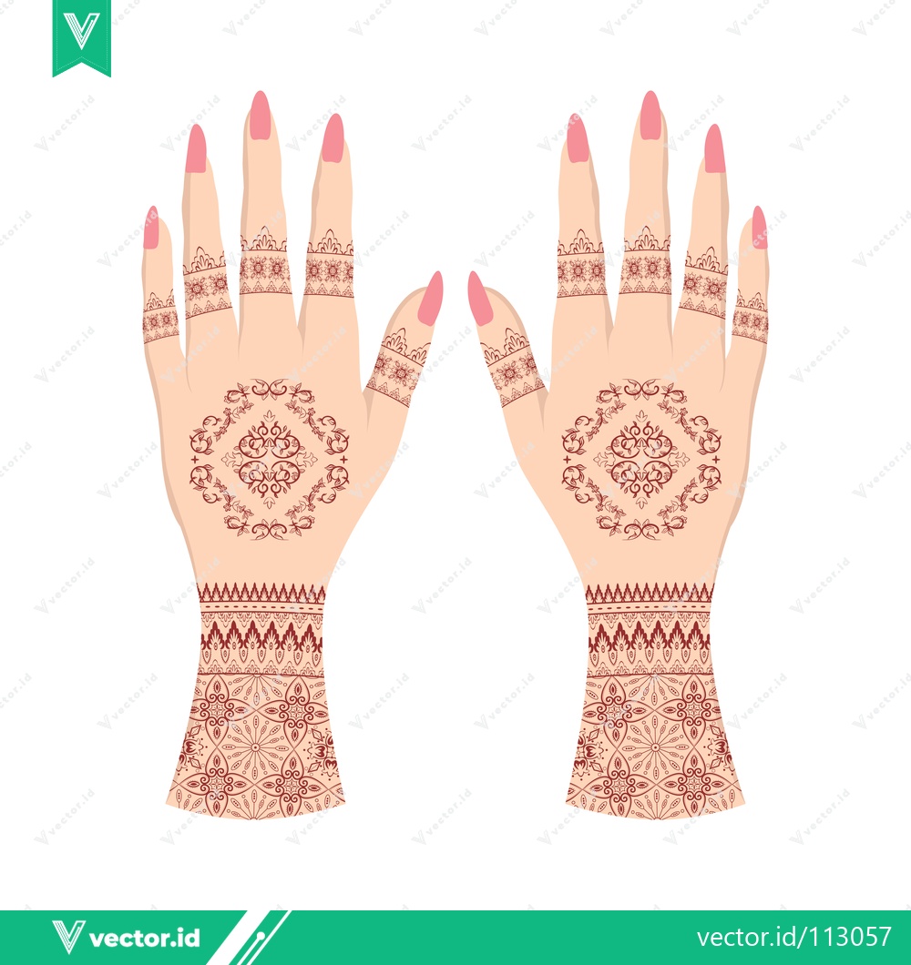 Premium Vector dari Intricate Henna Designs on Hands for Celebrations