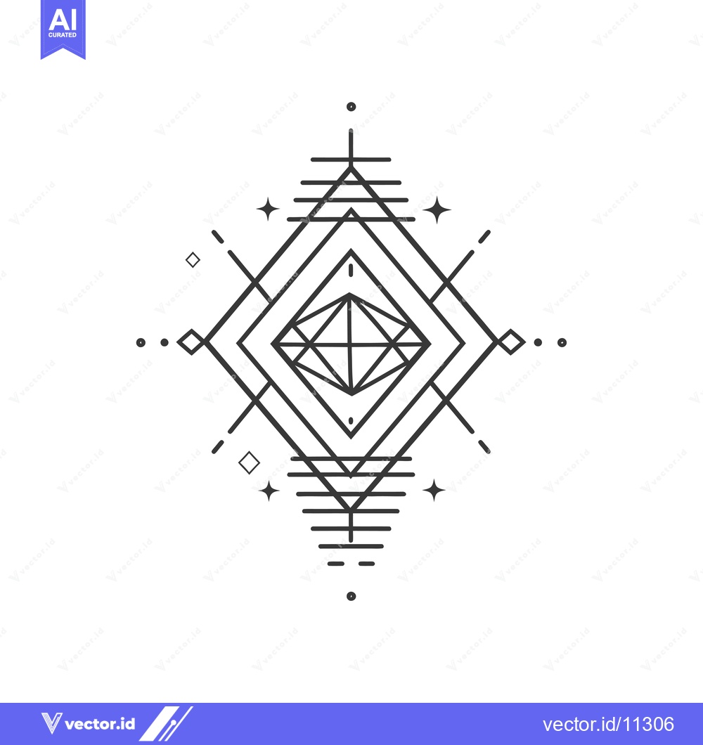 Premium Vector of Abstract Geometric Design with a Diamond in the Center