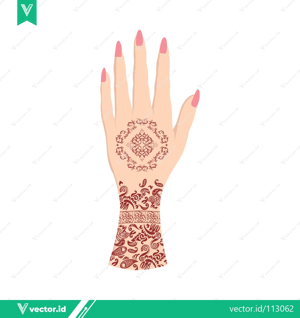 Premium Vector of Beautiful Henna Tattoo Design on Womans Hand