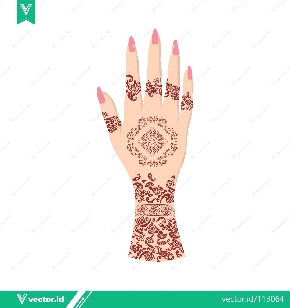 Premium Vector dari Intricate Henna Tattoo Design on a Womans Hand