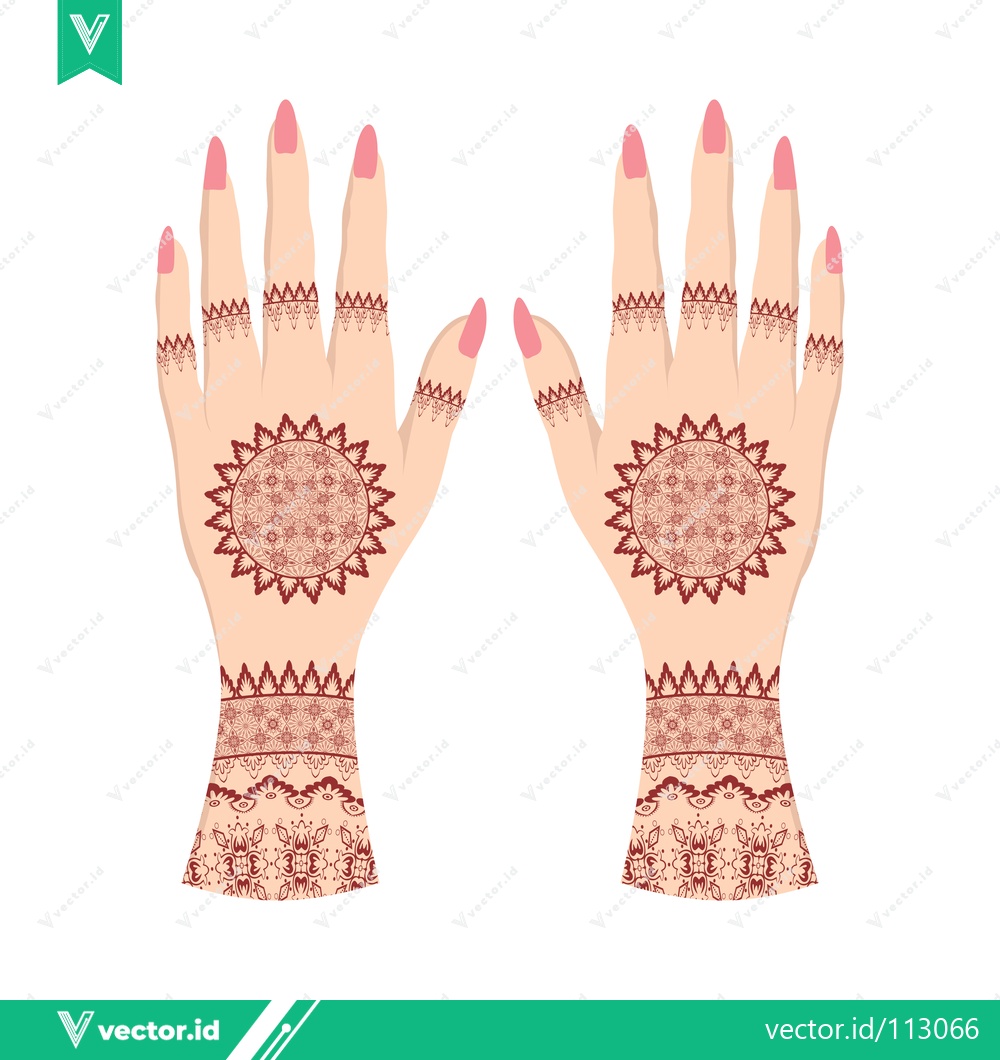 Premium Vector dari Intricate Henna Designs on Hands for Celebrations
