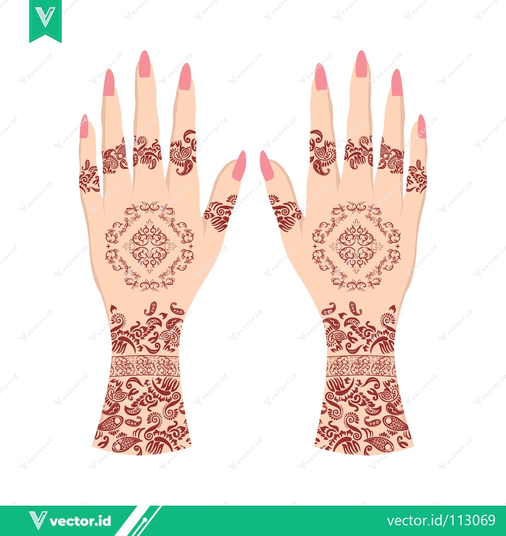 Premium Vector dari Intricate Henna Designs on Hands for Cultural Celebrations