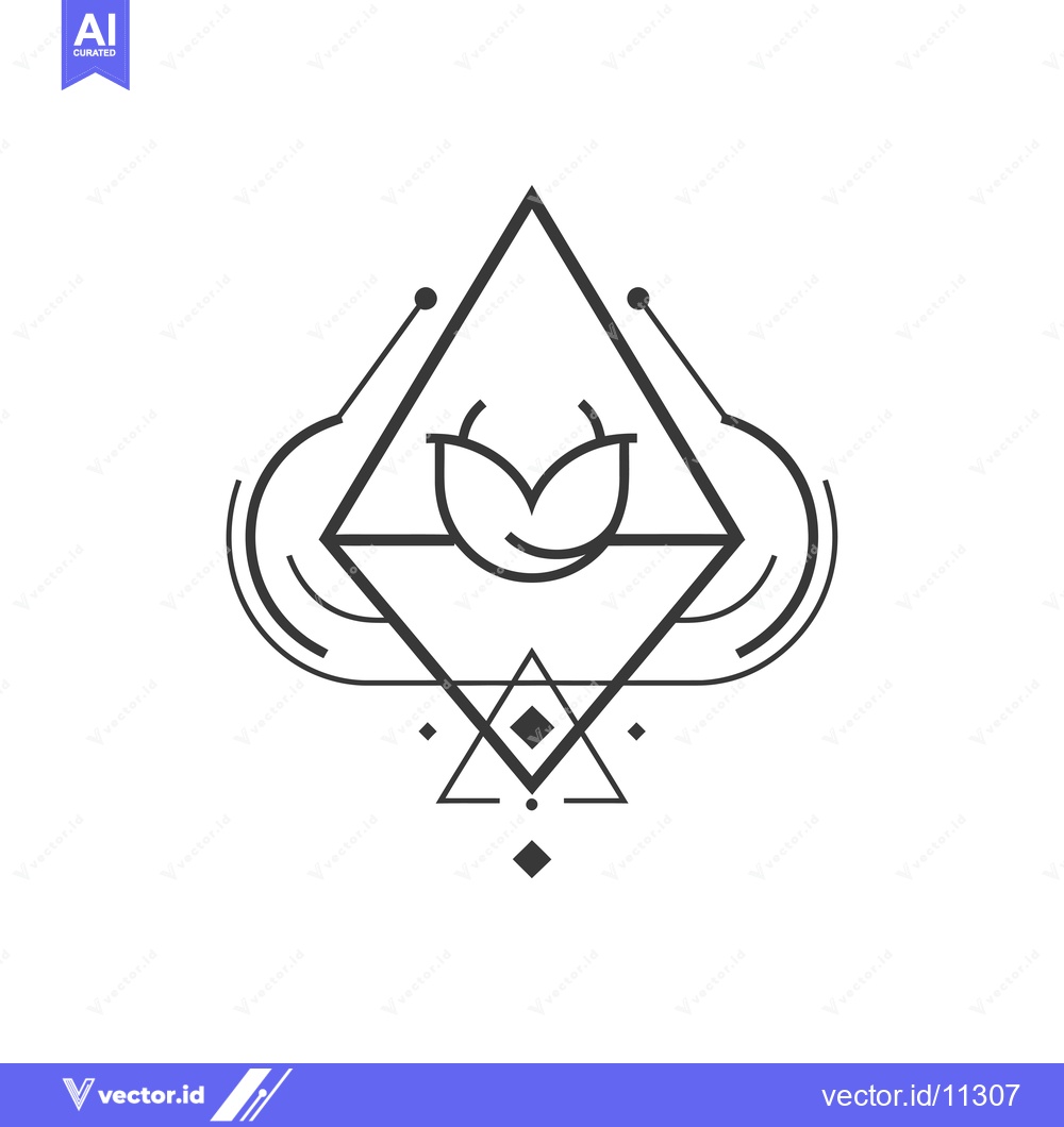 Premium Vector dari Abstract Geometric Design with a Flower Symbol