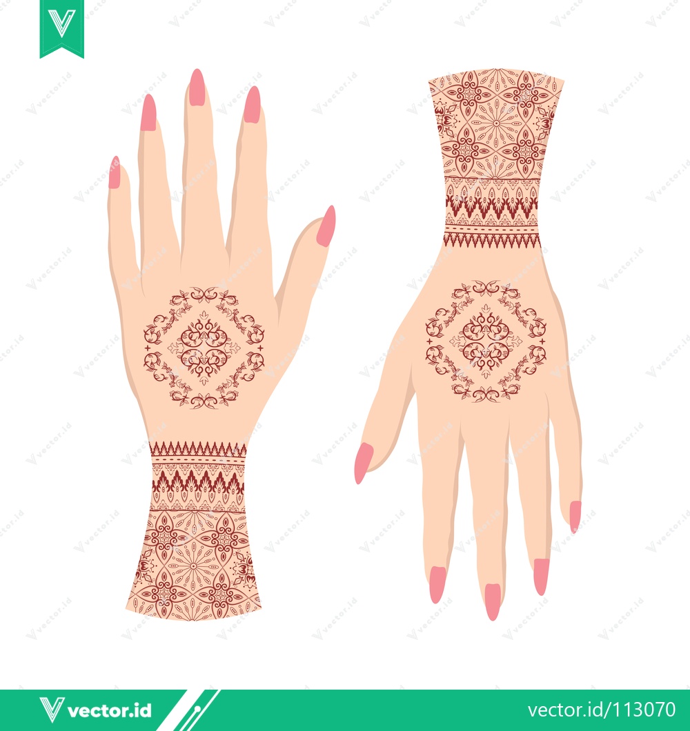 Premium Vector dari Beautiful Henna Tattoo Designs on Hands