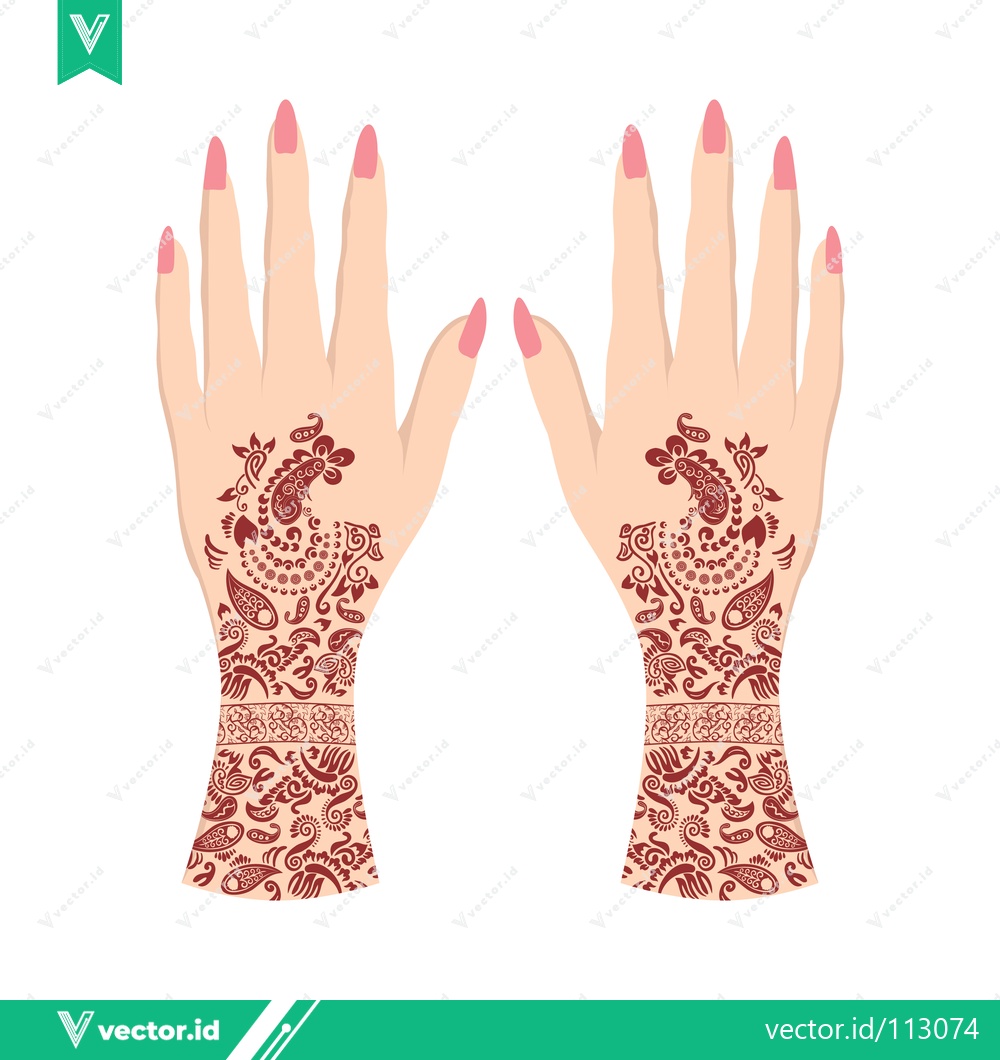 Premium Vector dari Intricate Henna Designs on Womans Hands for Cultural Celebrations