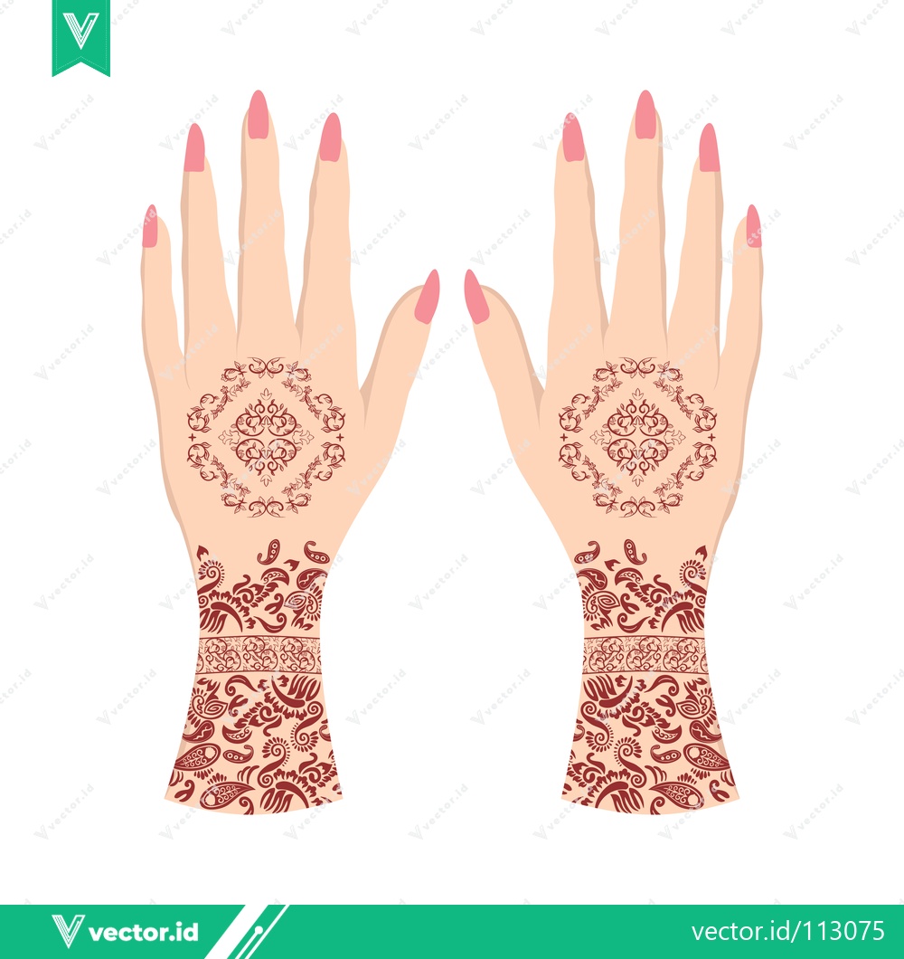 Premium Vector dari Intricate Henna Designs on Hands for Celebrations
