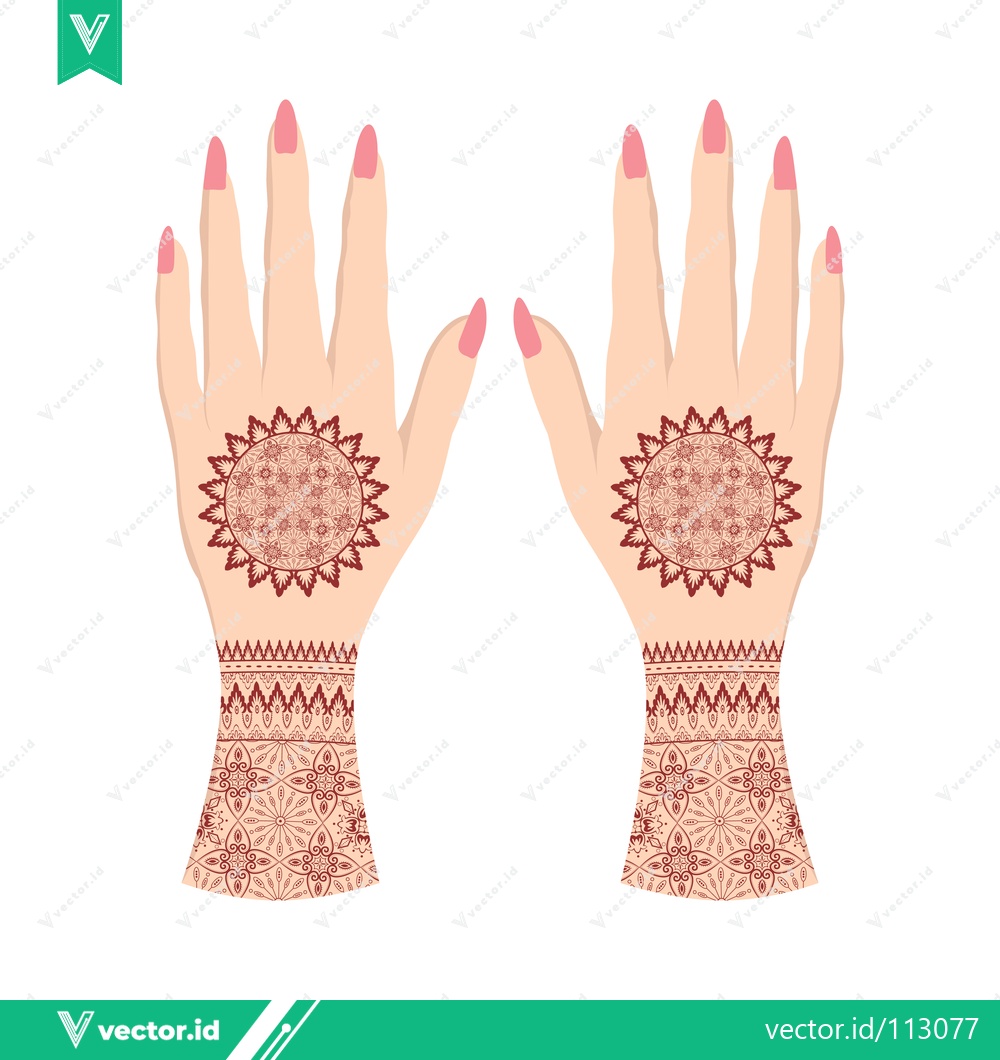 Premium Vector of Intricate Henna Designs on Hands for Cultural Celebrations
