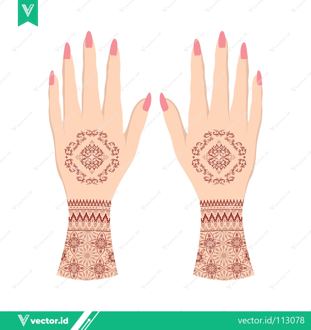 Premium Vector dari Intricate Henna Designs on Hands for Celebrations