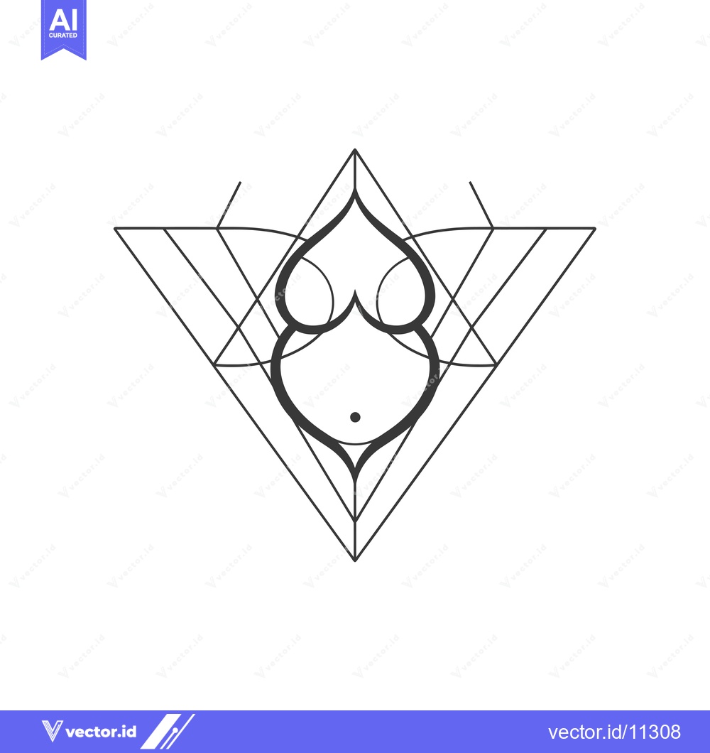 Premium Vector dari Abstract Geometric Design with a Heart-Shaped Element