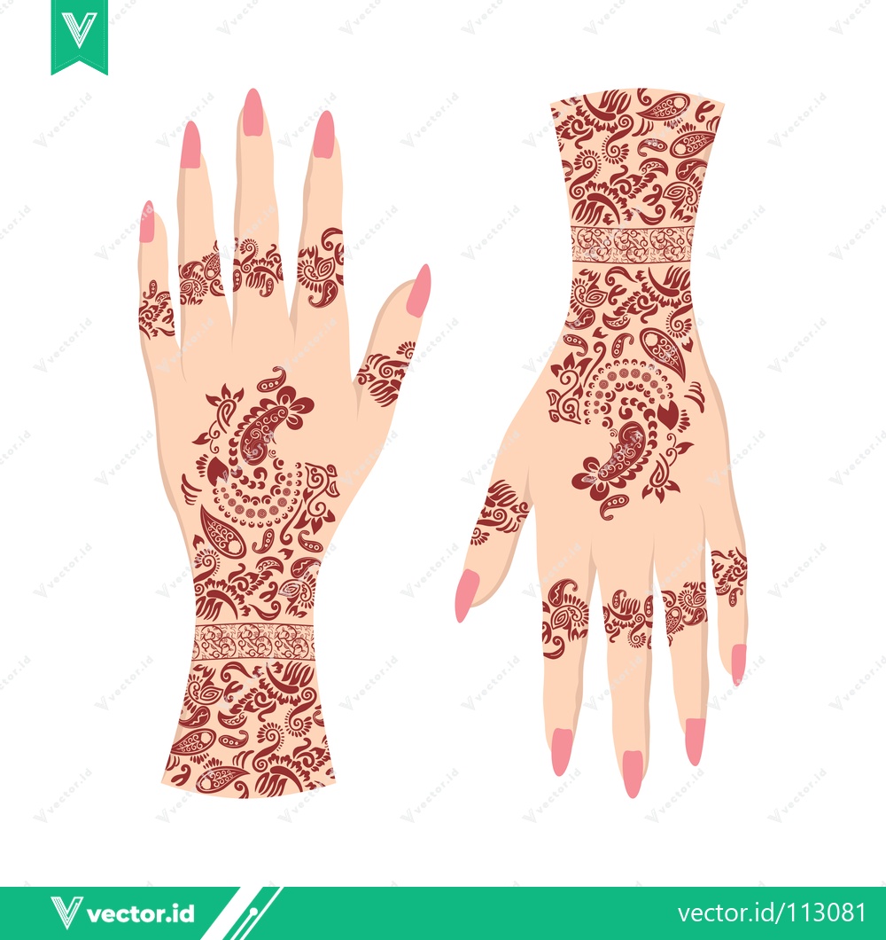 Premium Vector dari Intricate Henna Designs on Hands for Cultural Celebrations