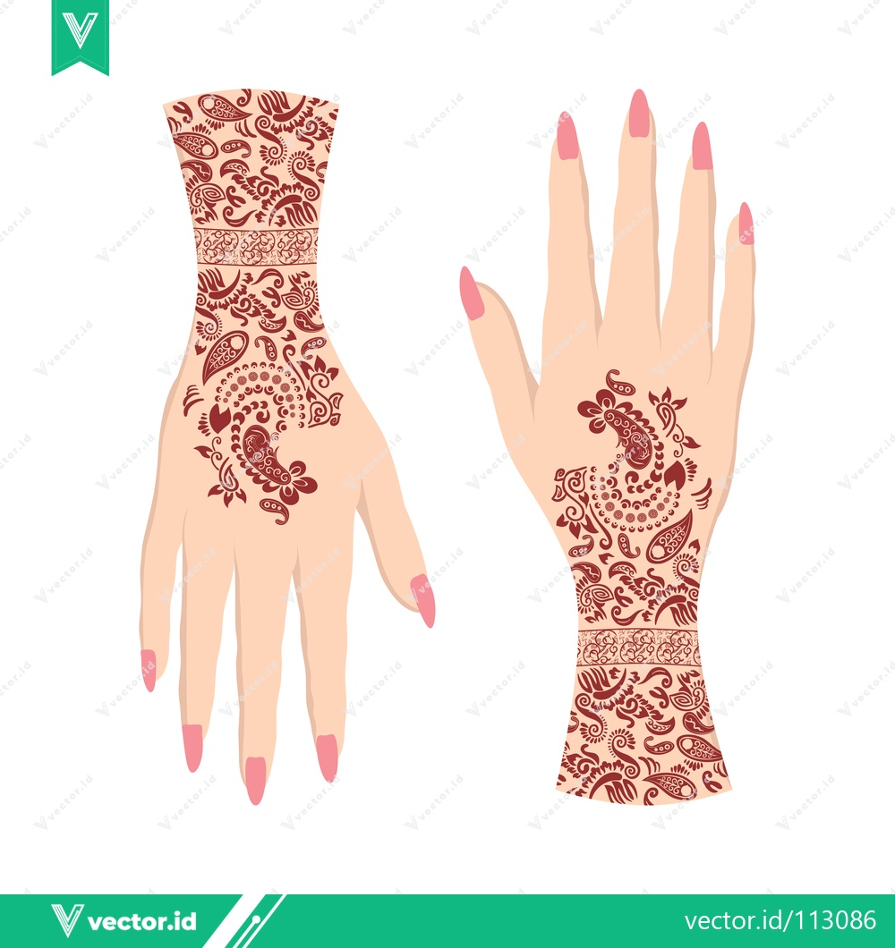 Premium Vector dari Intricate Henna Designs on Hands for Cultural Celebrations