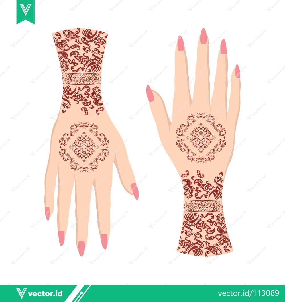 Premium Vector dari Intricate Henna Designs on Hands for Cultural Celebrations