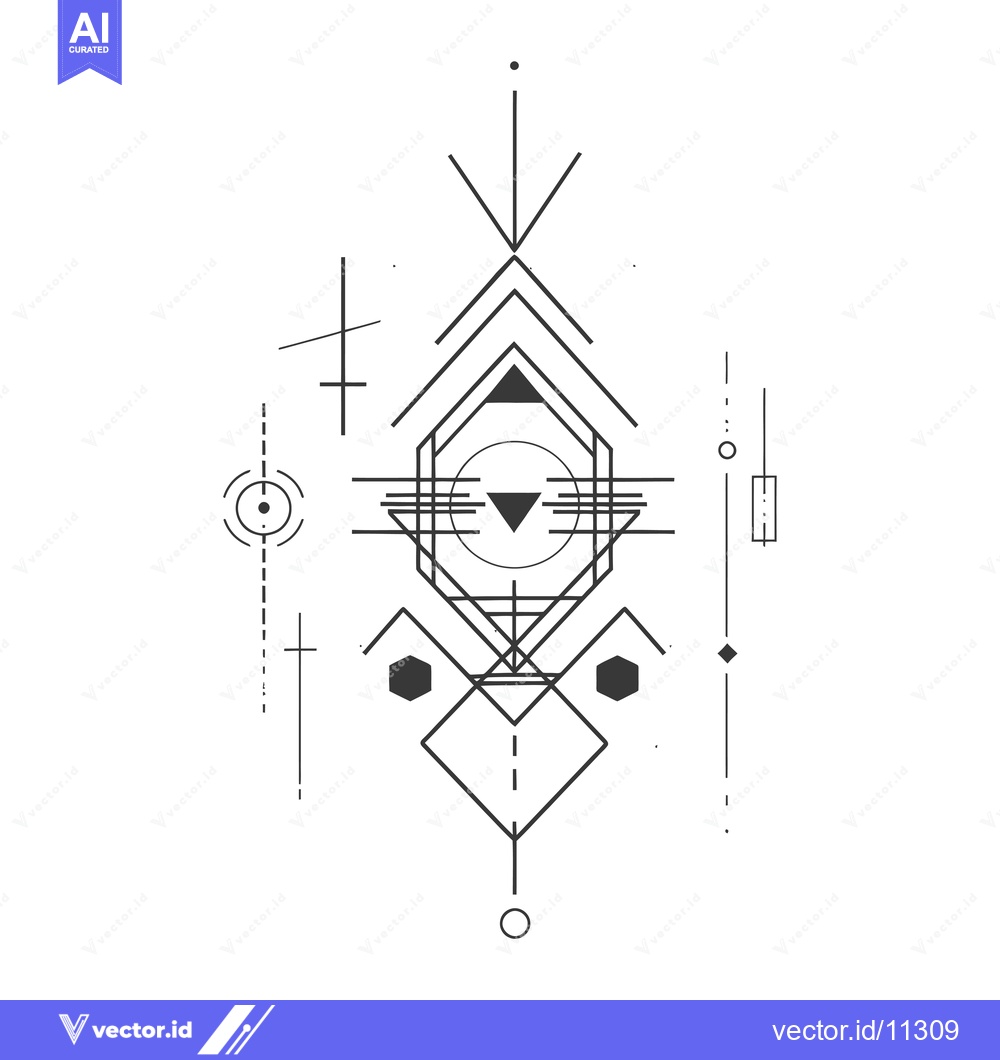 Premium Vector dari Abstract Geometric Design with a Hexagon and Triangles