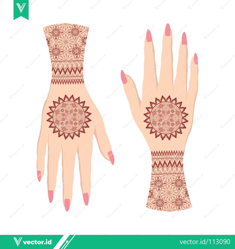 Premium Vector dari Intricate Henna Designs on Hands for Cultural Celebrations