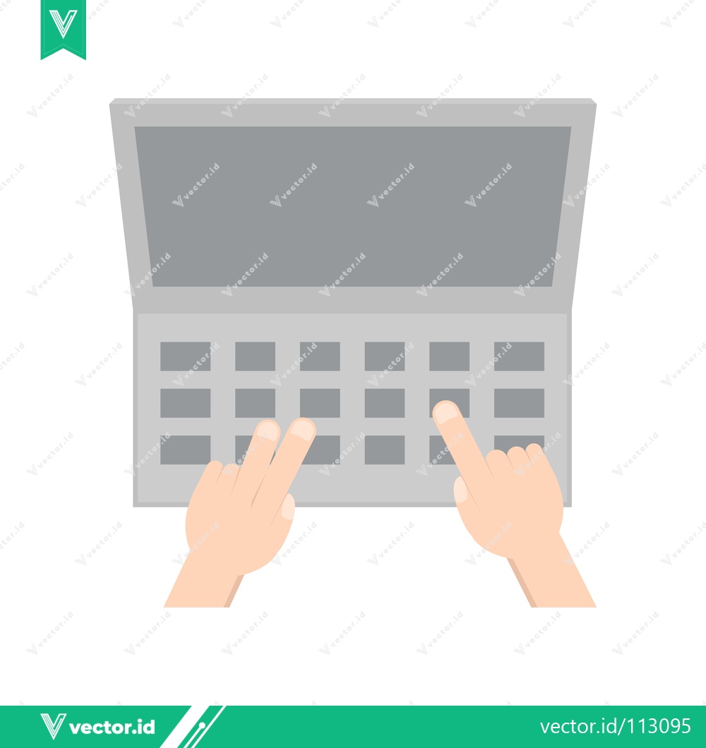 Premium Vector dari Typing on a Laptop Keyboard with Hands