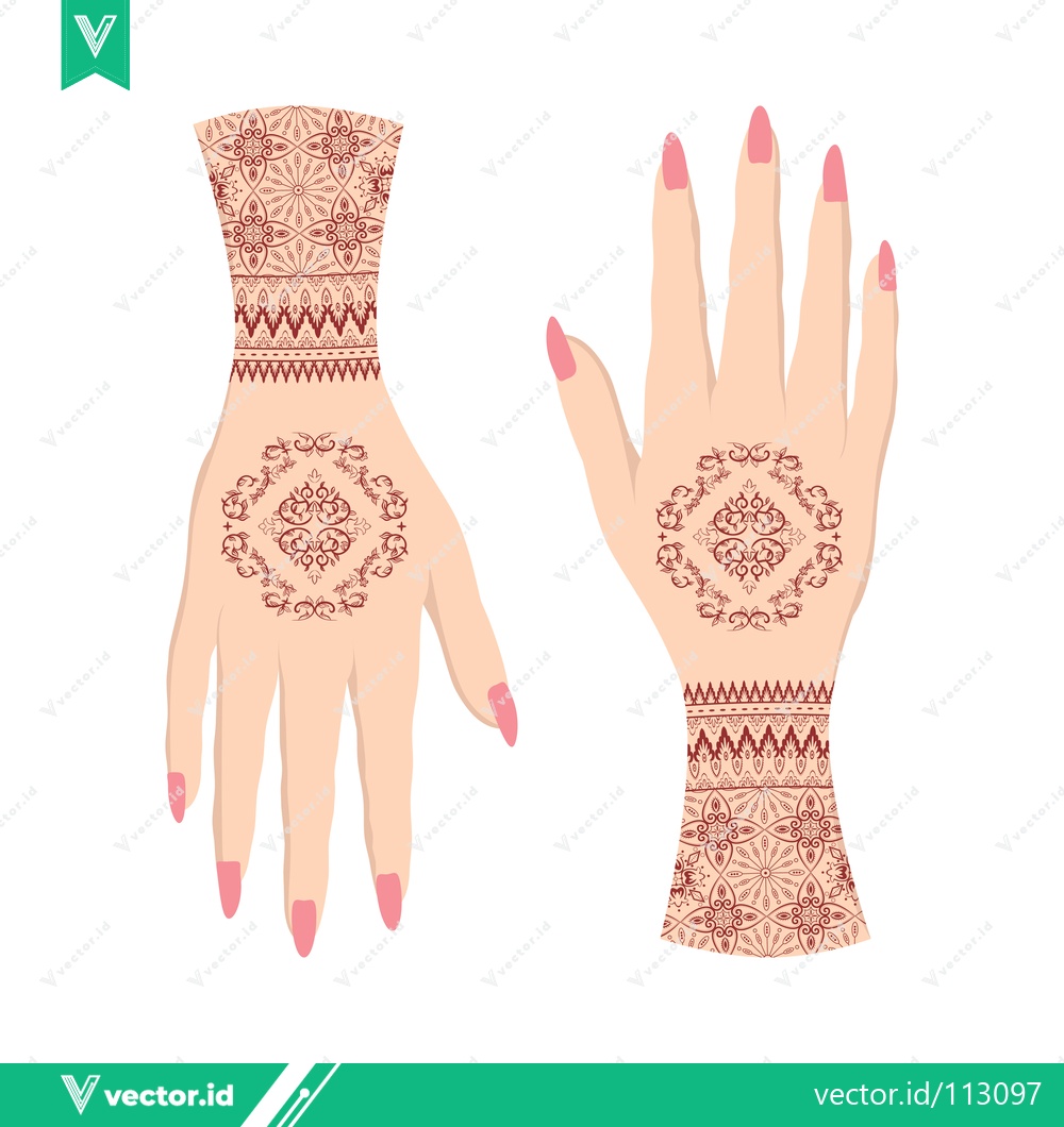 Premium Vector dari Intricate Henna Designs on Hands for Cultural Celebrations