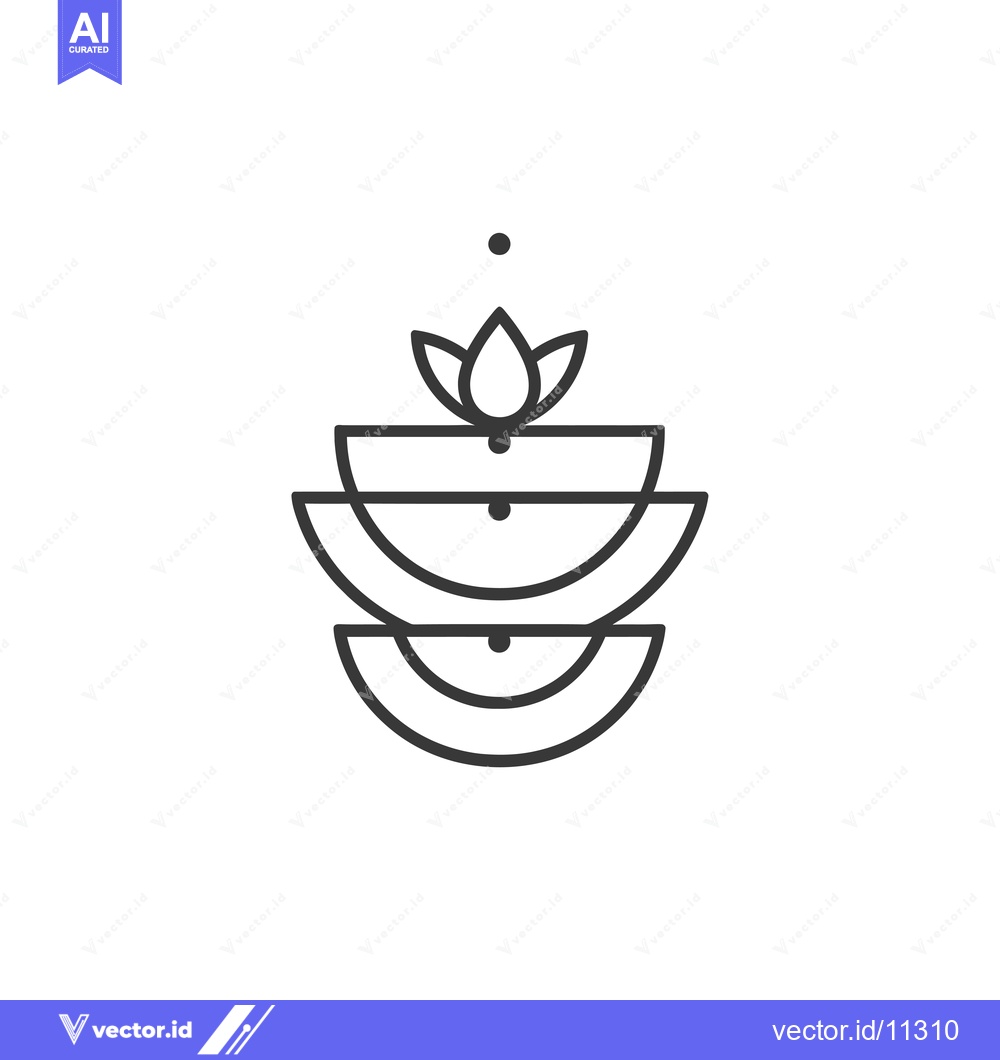Premium Vector dari Abstract Geometric Design with a Lotus Flower and Circles