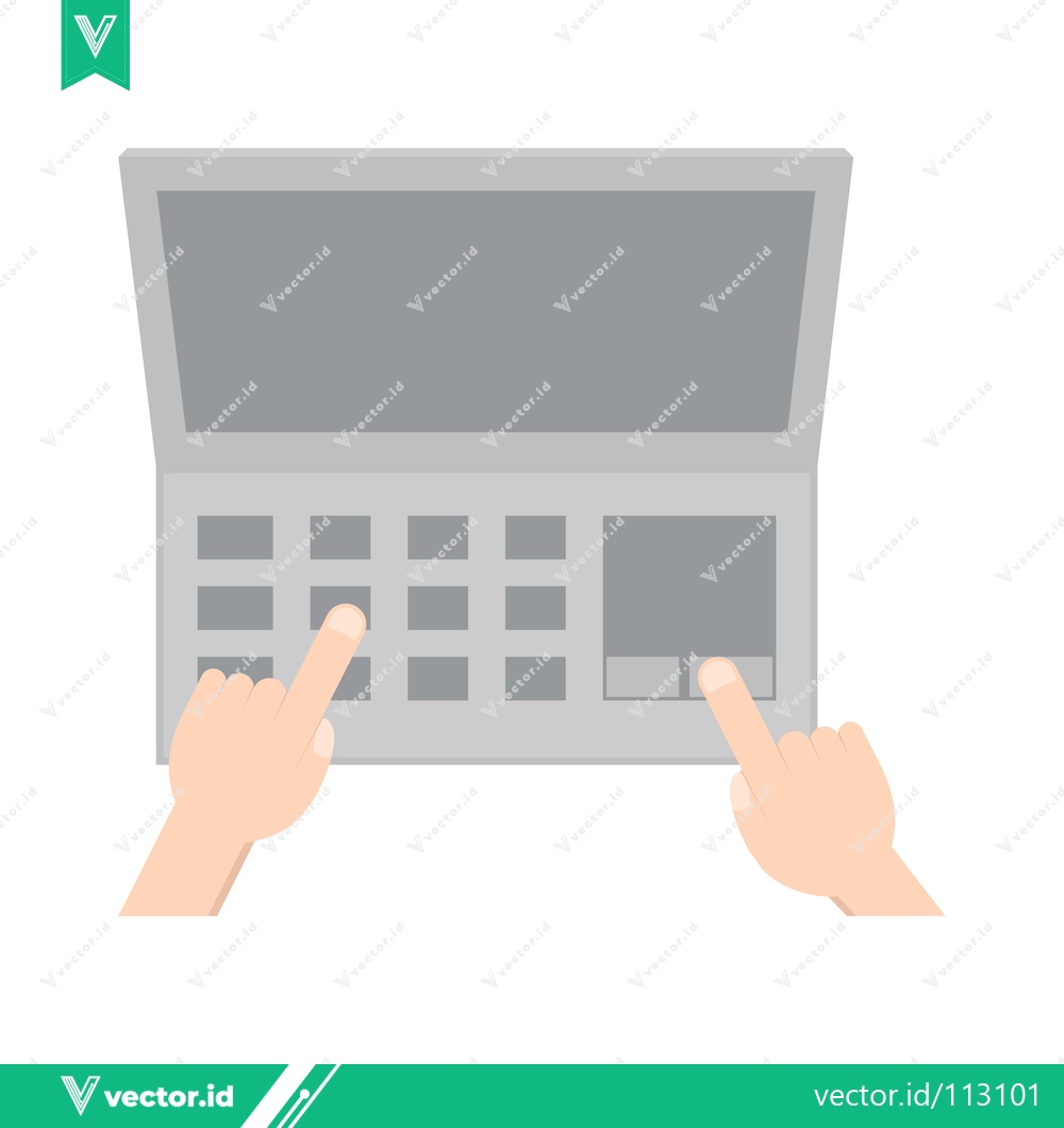 Premium Vector dari Hands Typing on Laptop Keyboard and Using Touchpad