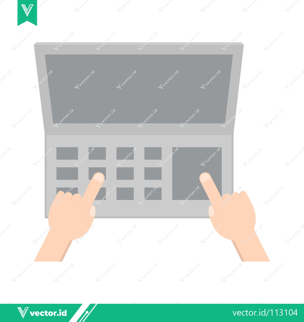 Premium Vector dari Hands Typing on Laptop Keyboard and Touchpad