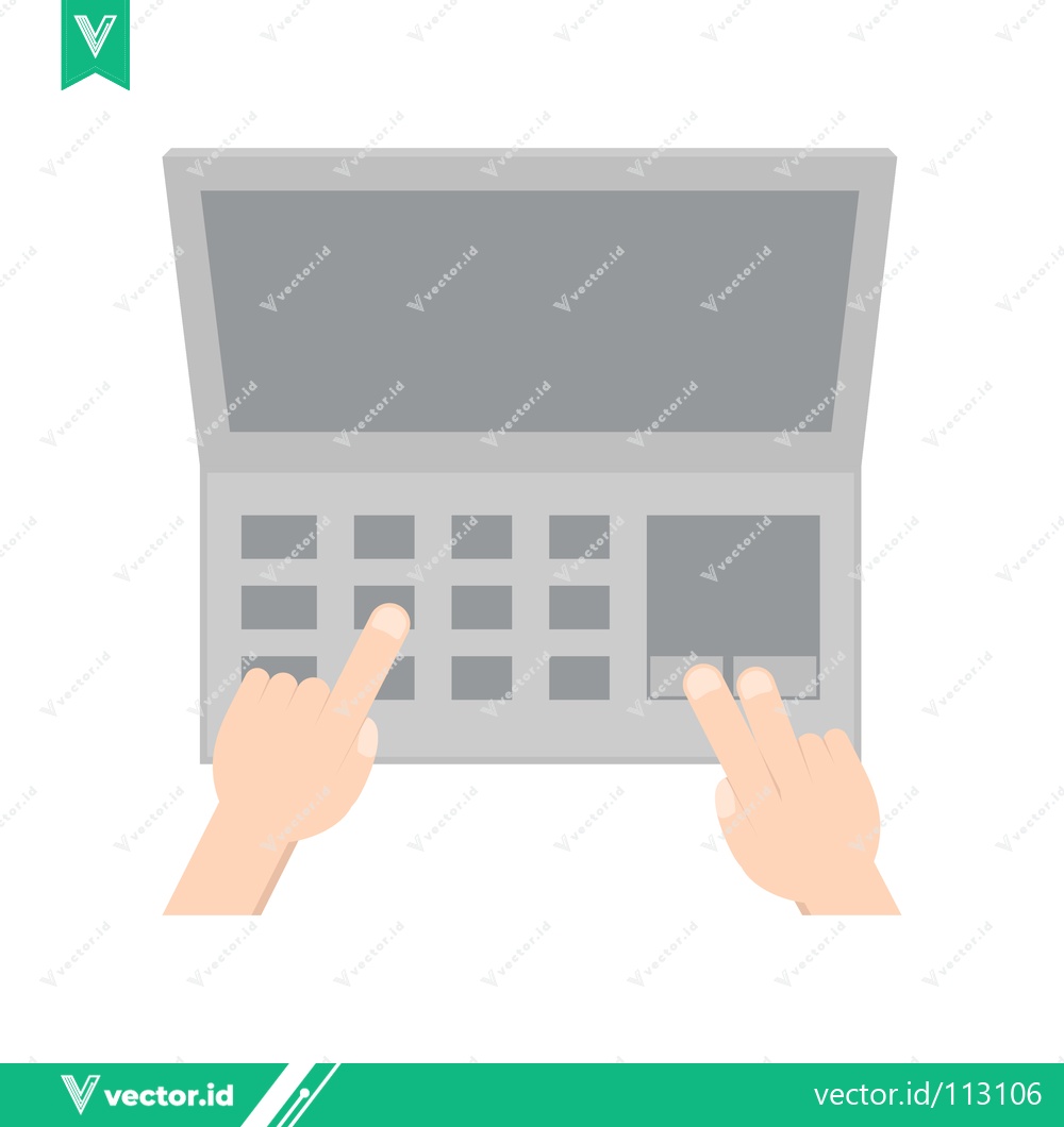 Premium Vector dari Hands typing on a laptop keyboard close-up view