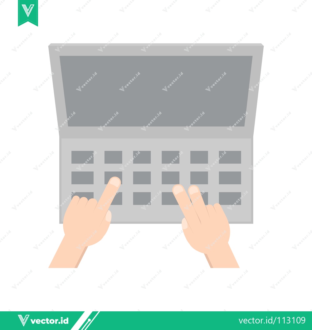 Premium Vector dari Typing on a Laptop Keyboard with Two Hands