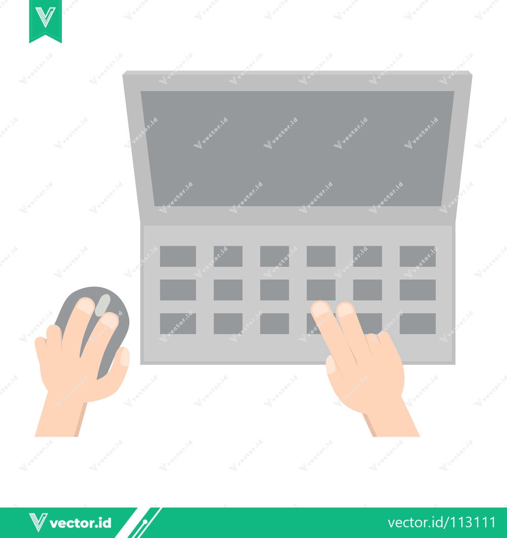 Premium Vector dari Hands using laptop and computer mouse for work or study
