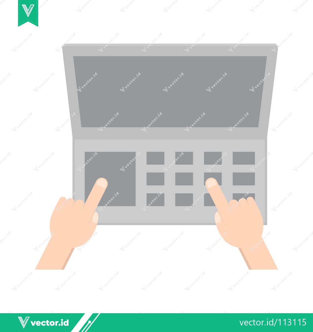 Premium Vector dari Hands Typing on Laptop Keyboard with Touchpad