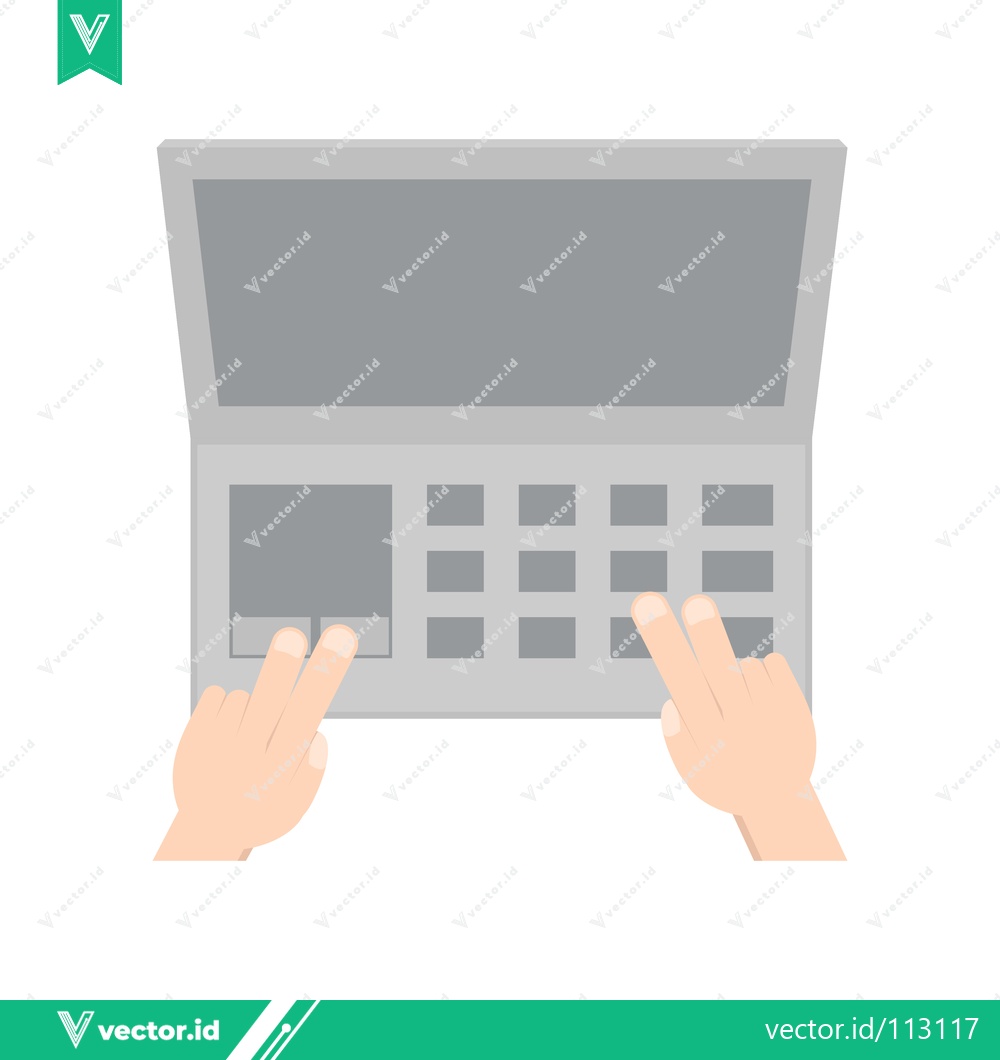 Premium Vector dari Hands typing on a laptop keyboard close-up view