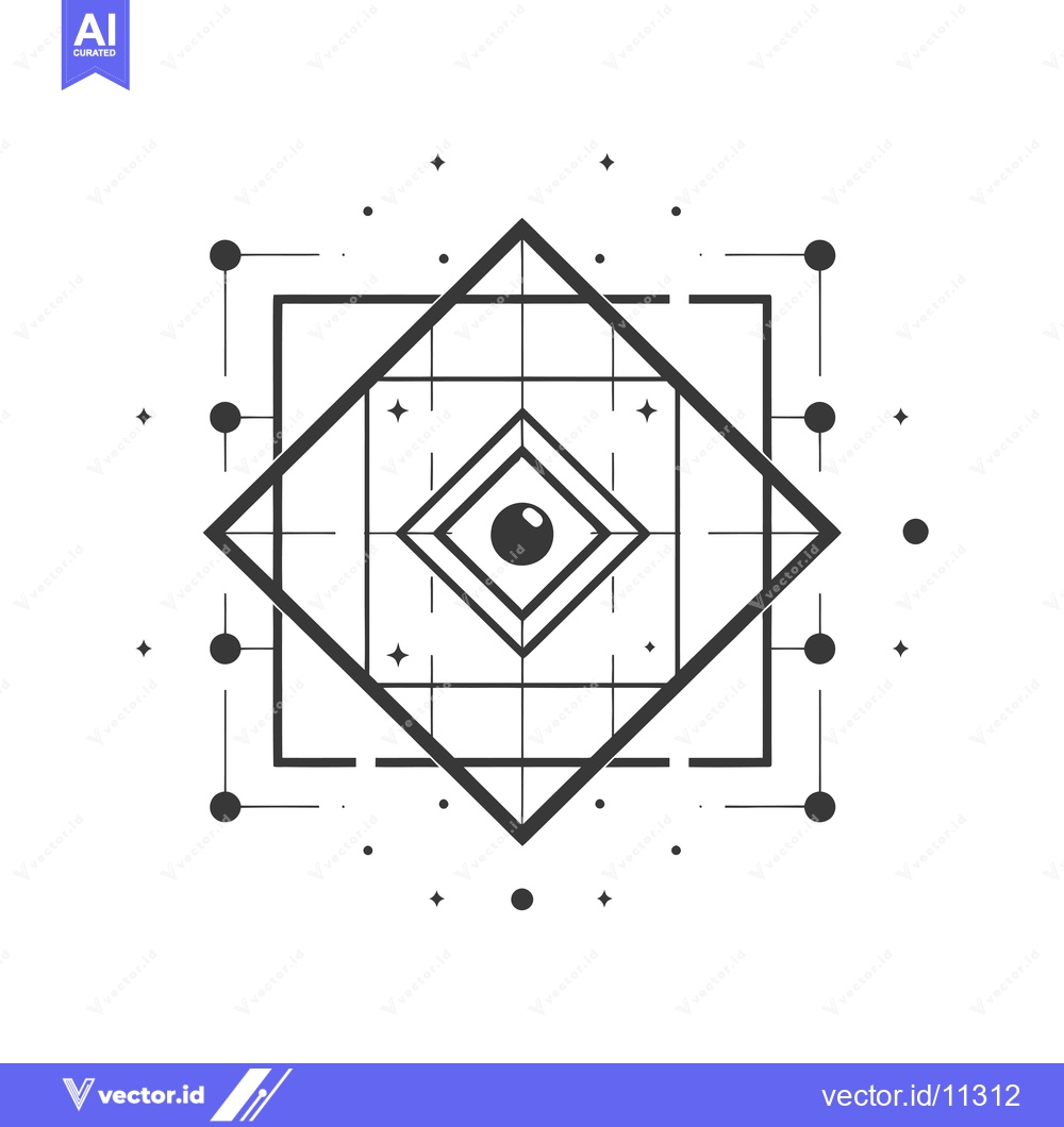 Premium Vector dari Abstract Geometric Design with an Eye in the Center