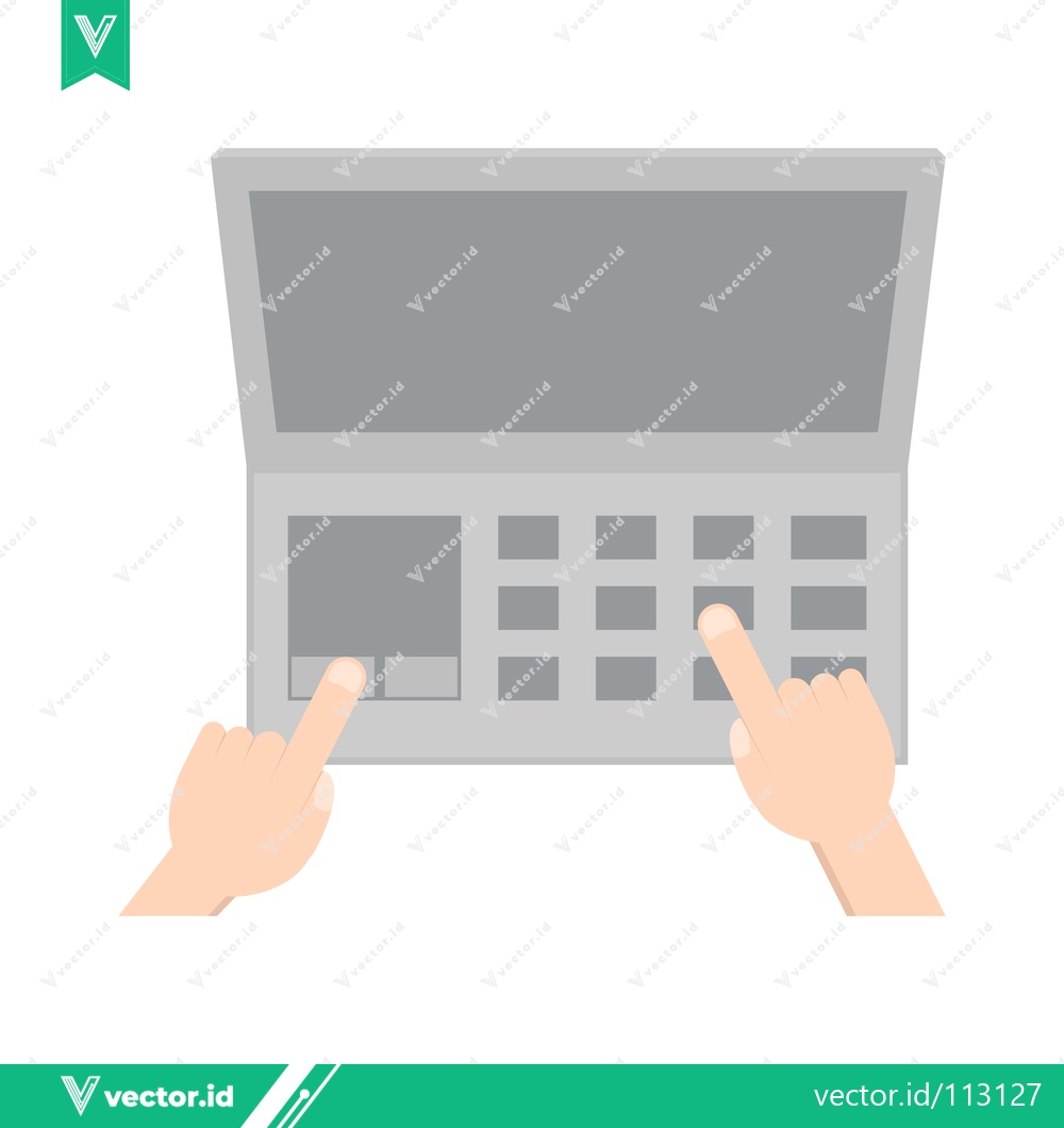 Premium Vector dari Hands typing on a laptop keyboard close-up view