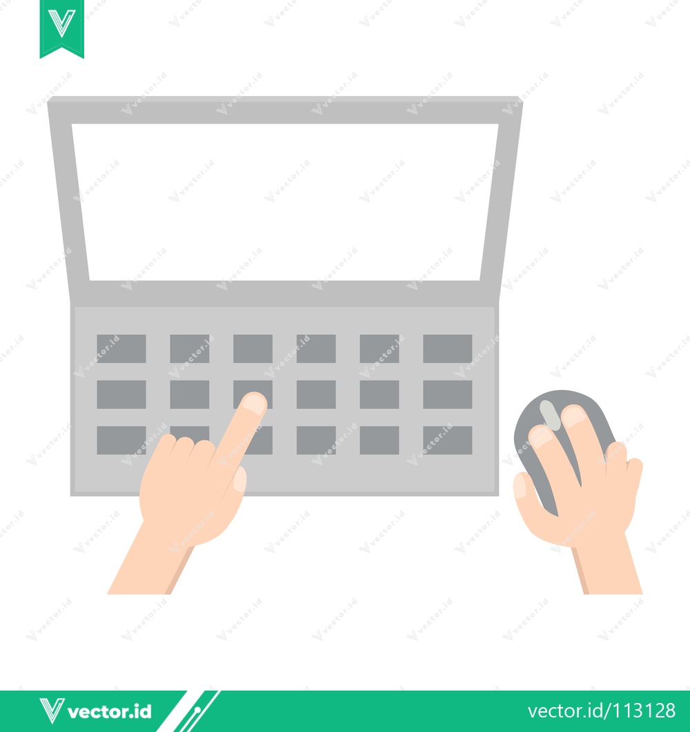 Premium Vector dari Person using a laptop and computer mouse for work or study