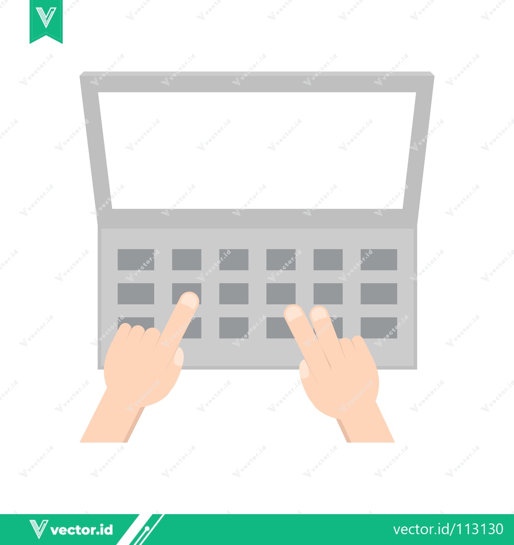 Premium Vector dari Hands Typing on a Laptop Keyboard