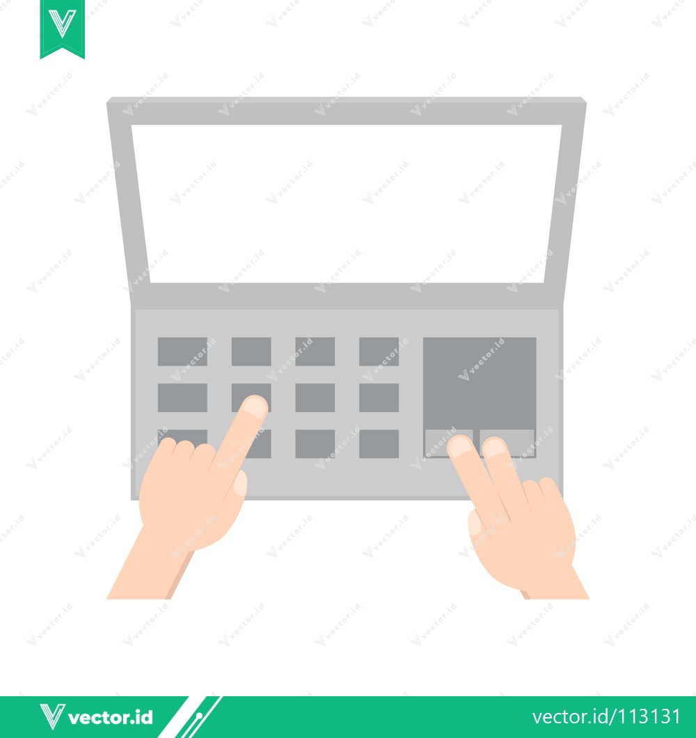Premium Vector dari Hands typing on a laptop keyboard close-up view