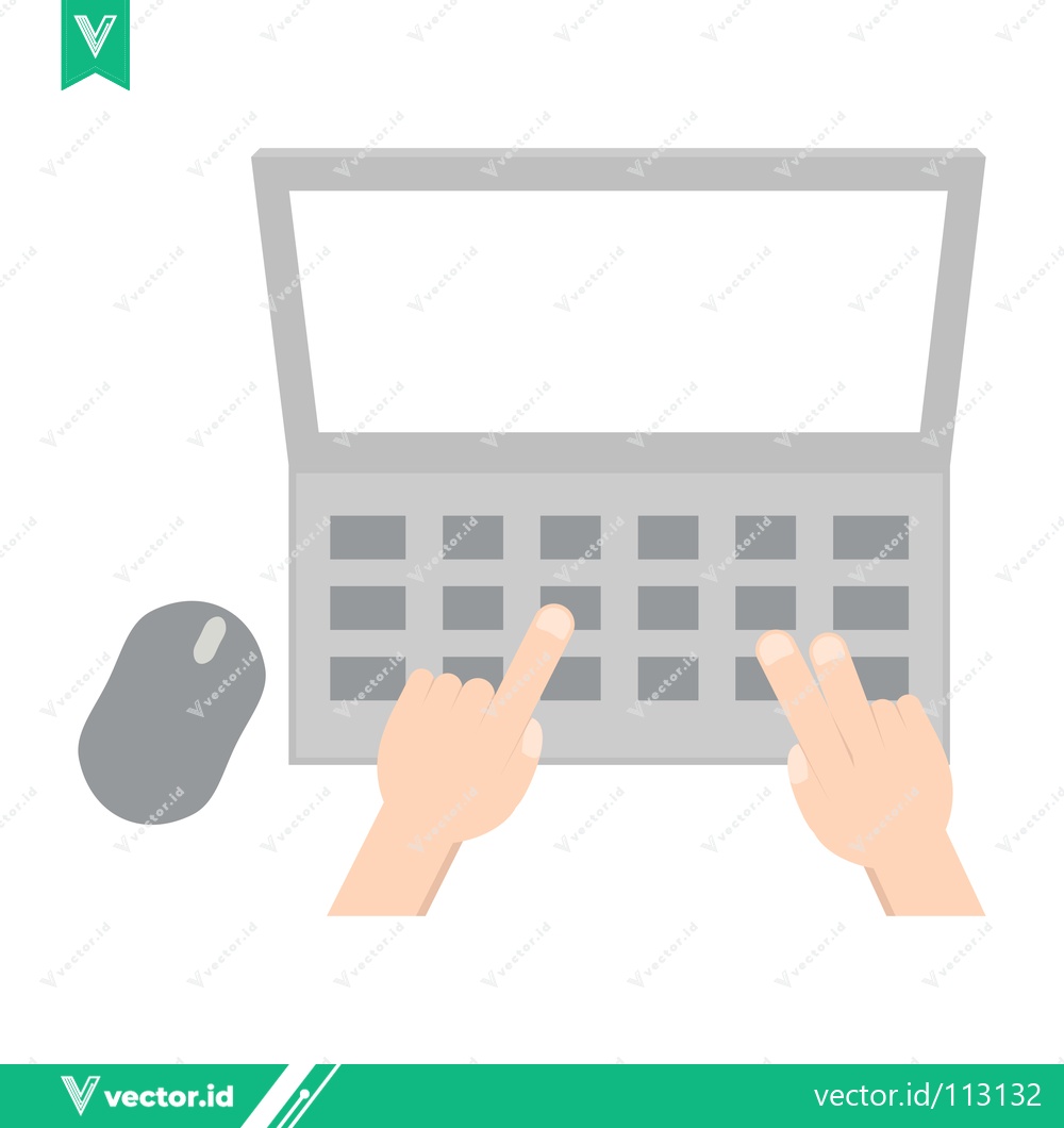Premium Vector dari Typing on a Laptop Keyboard with a Computer Mouse