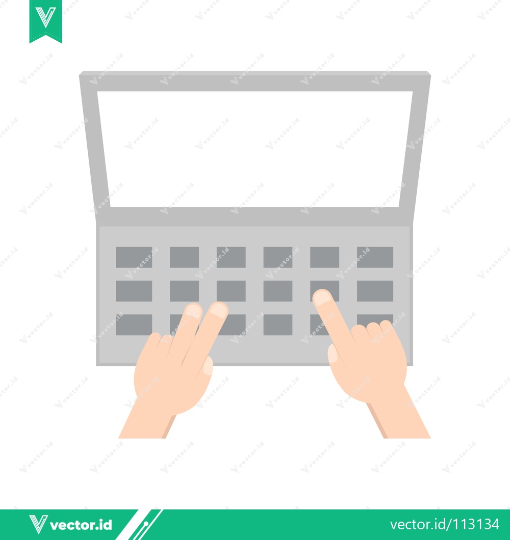 Premium Vector dari Hands Typing on a Laptop Keyboard Digital Communication Concept