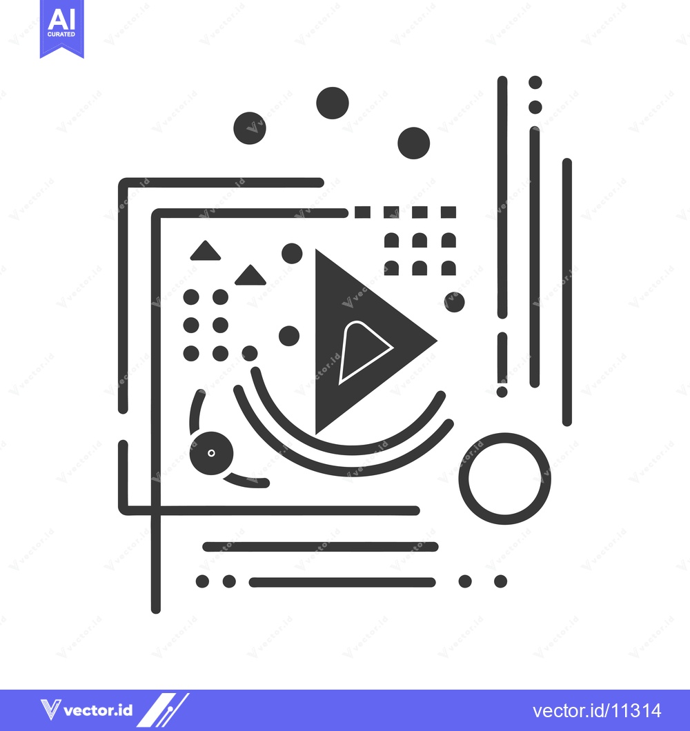 Premium Vector dari Abstract Geometric Design with a Play Button Icon