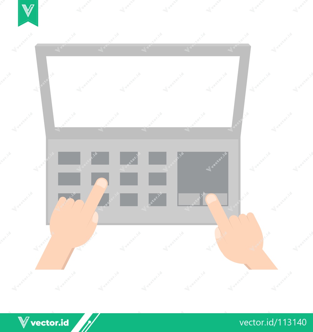 Premium Vector dari Hands Typing on Laptop Keyboard and Using Touchpad