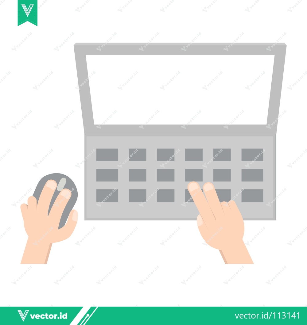 Premium Vector dari Hands using a laptop and mouse for computer work