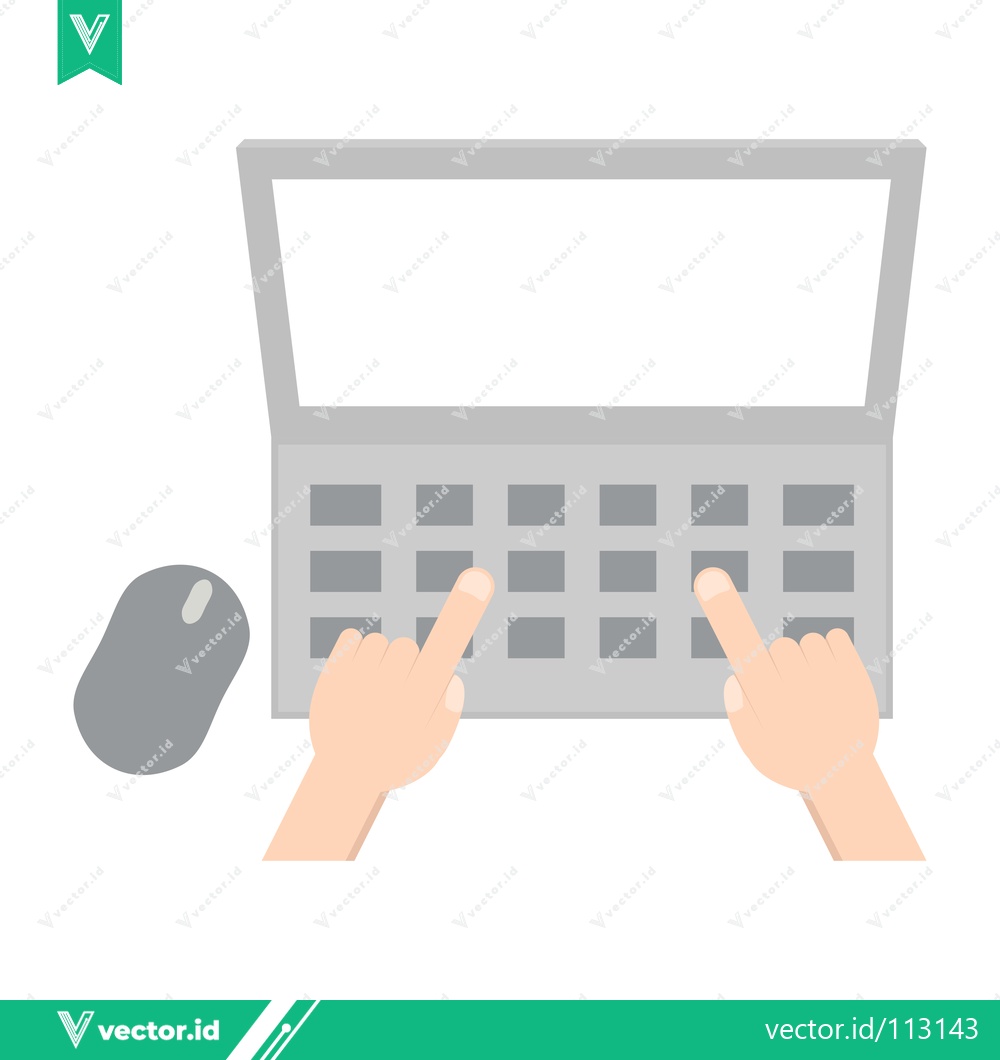 Premium Vector dari Typing on a Laptop Keyboard with a Computer Mouse
