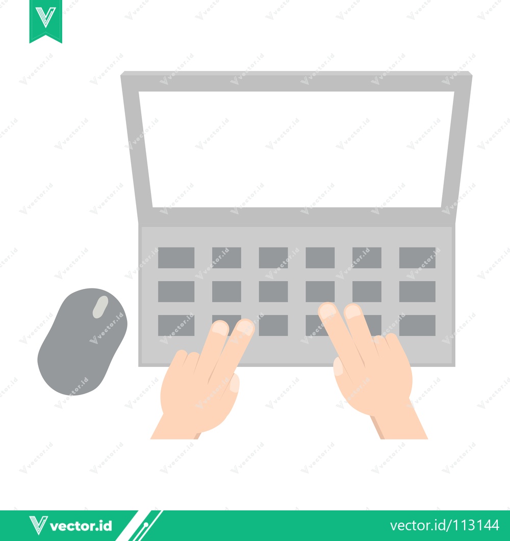 Premium Vector dari Typing on a Laptop Keyboard with a Computer Mouse
